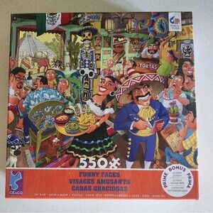 Ceaco Fiesta Funny Faces 550-Piece Puzzle - Colorful